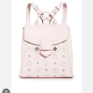MCM Essential Backpack in Visetos Original Powder Pink